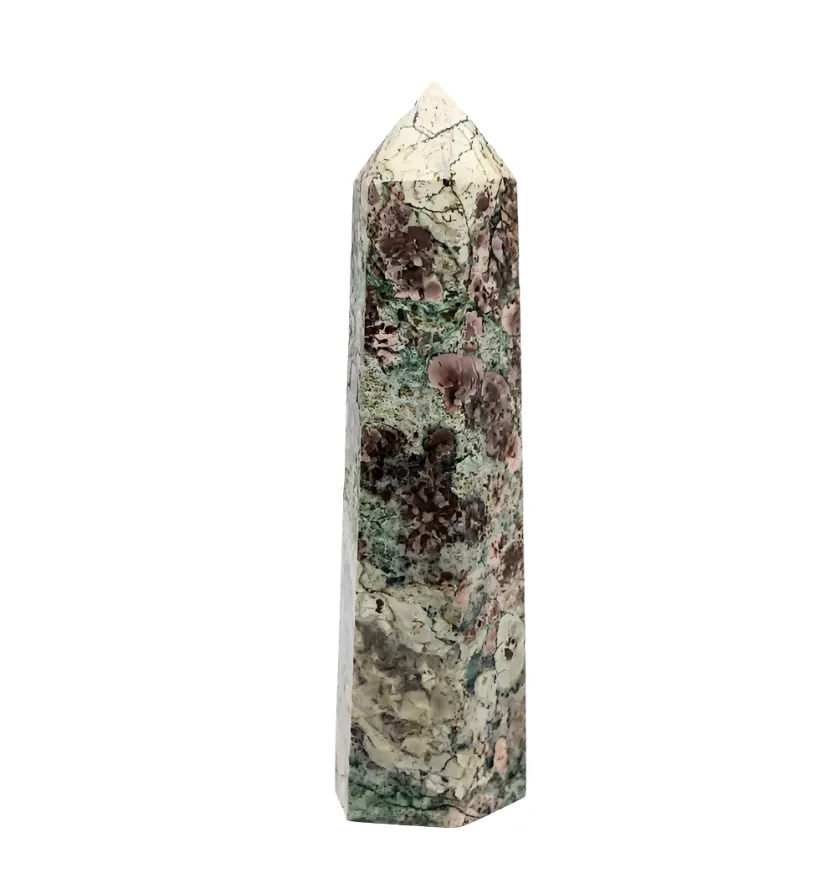 75G Green Flower Jasper Crystal Tower