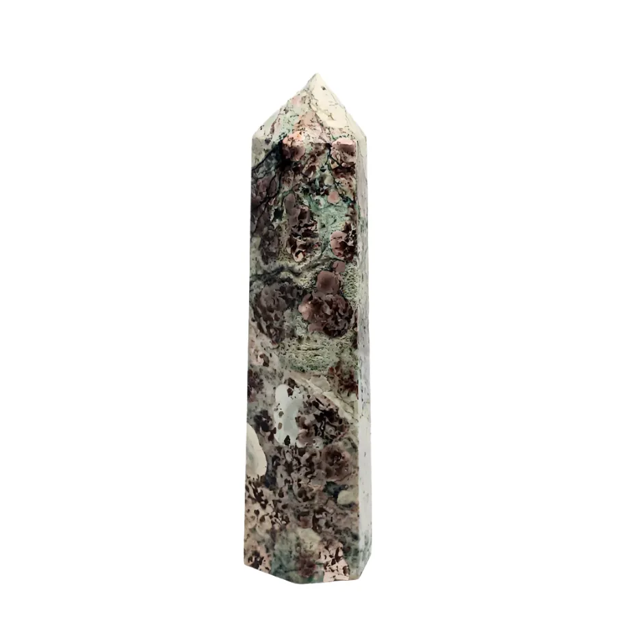 75G Green Flower Jasper Crystal Tower