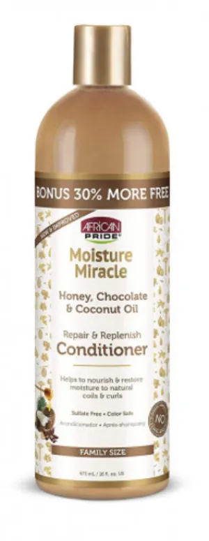 AFRICAN PRIDE MOISTURE MIRACLE HONEY, CHOCOLATE & COCONUT OIL CONDITIONER 16 Oz