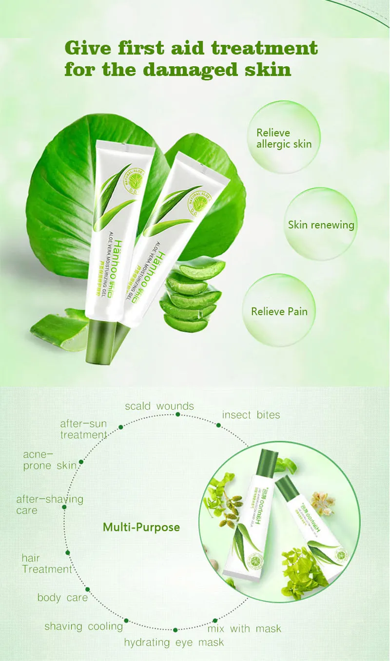 Aloe Vera Moisturising Gel Skin Care and Skin Renewal Facial Body Care