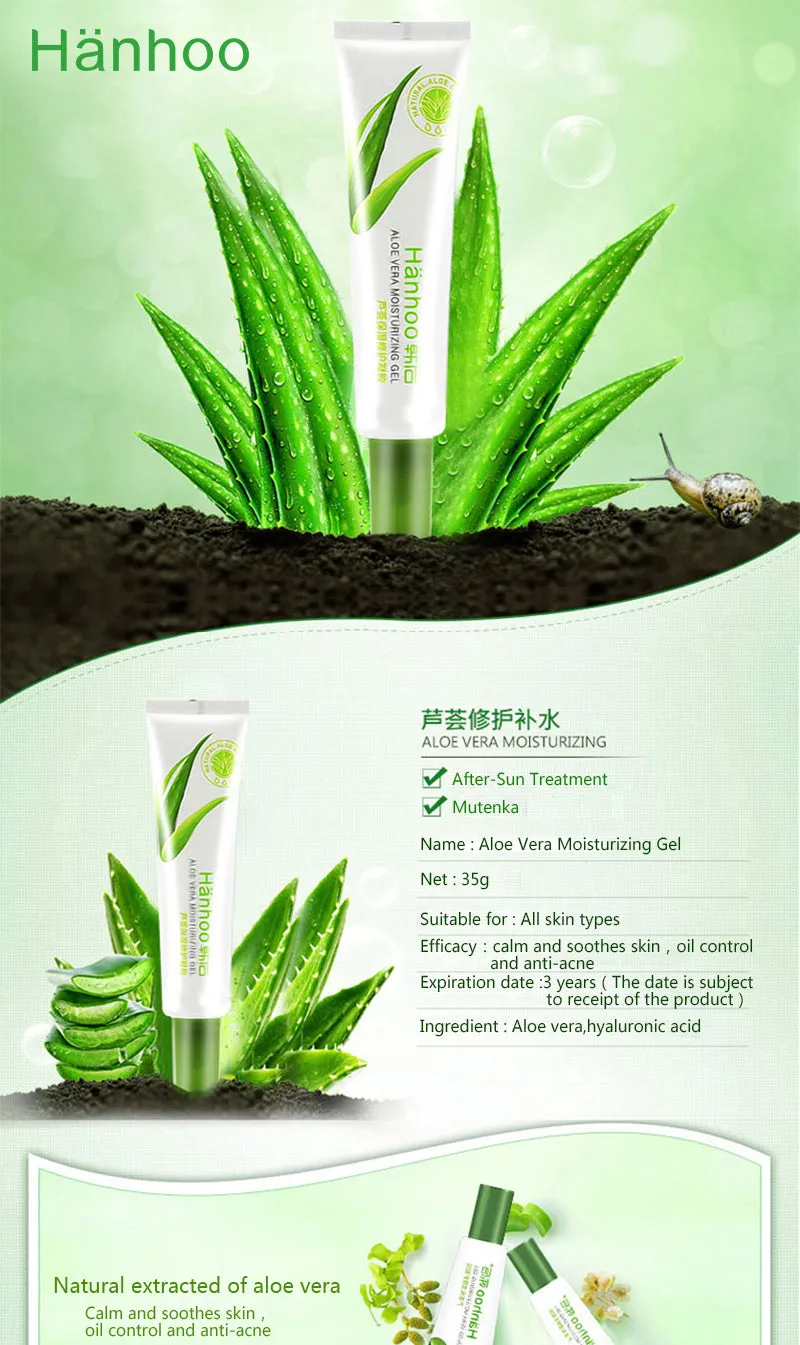 Aloe Vera Moisturising Gel Skin Care and Skin Renewal Facial Body Care