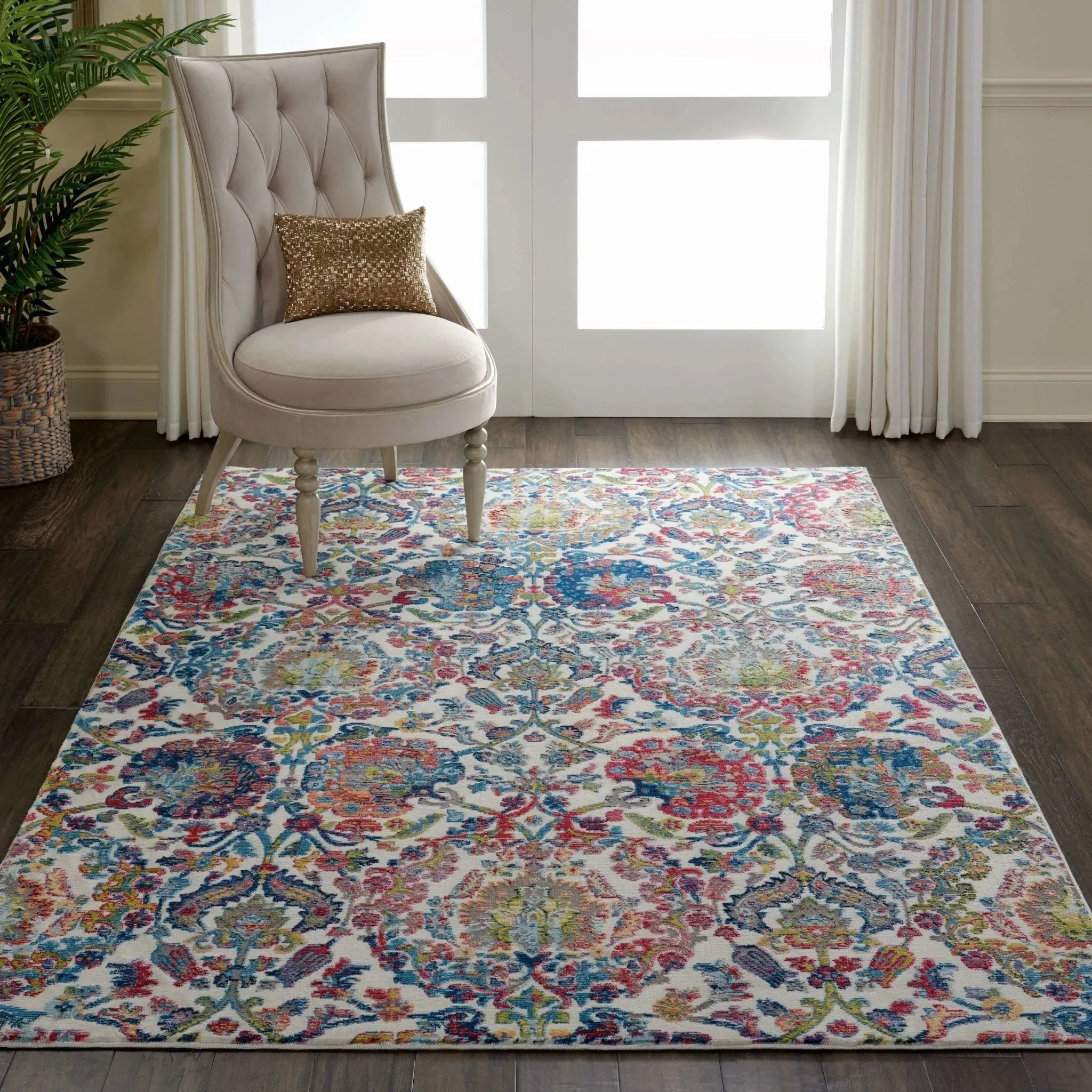 Ankara Global ANR06 Ivory/Blue Rug