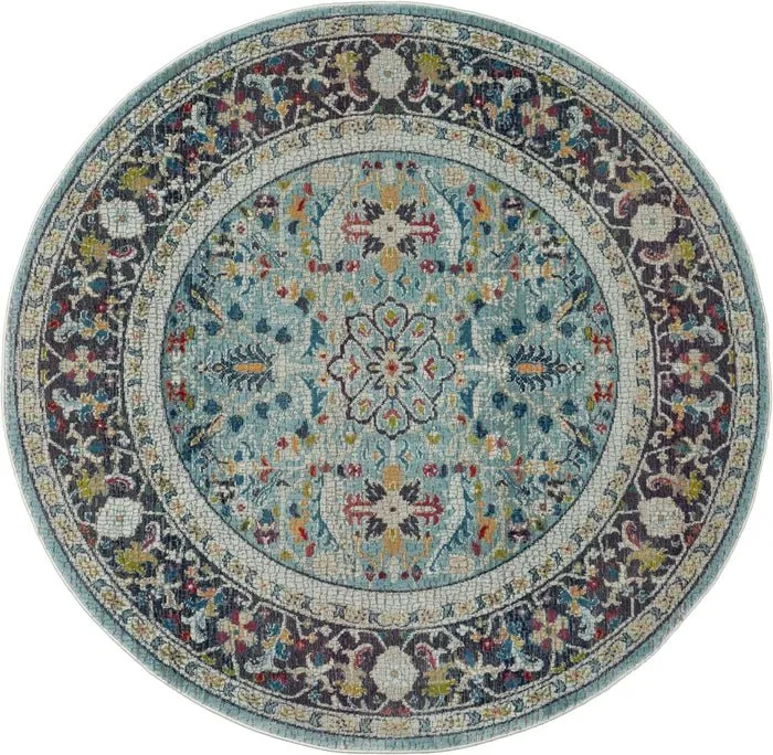 Ankara Global ANR14 Teal/Multicolor Rug