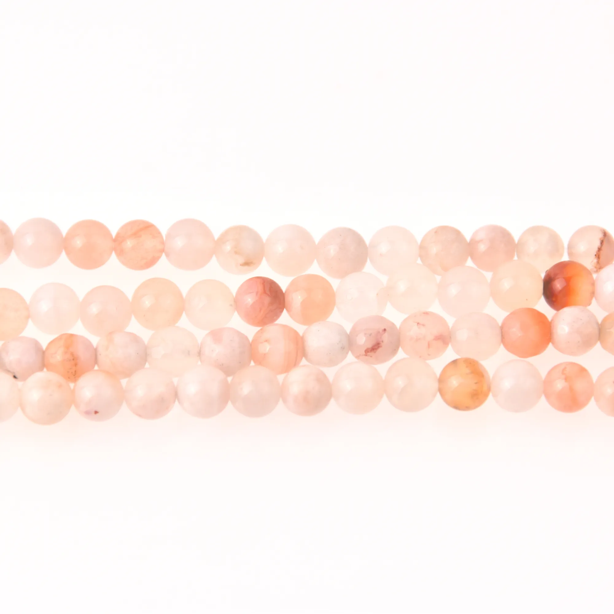 Cherry Blossom Jasper Half Strand, 6mm Round Gemstone Beads, 8 long gem0831