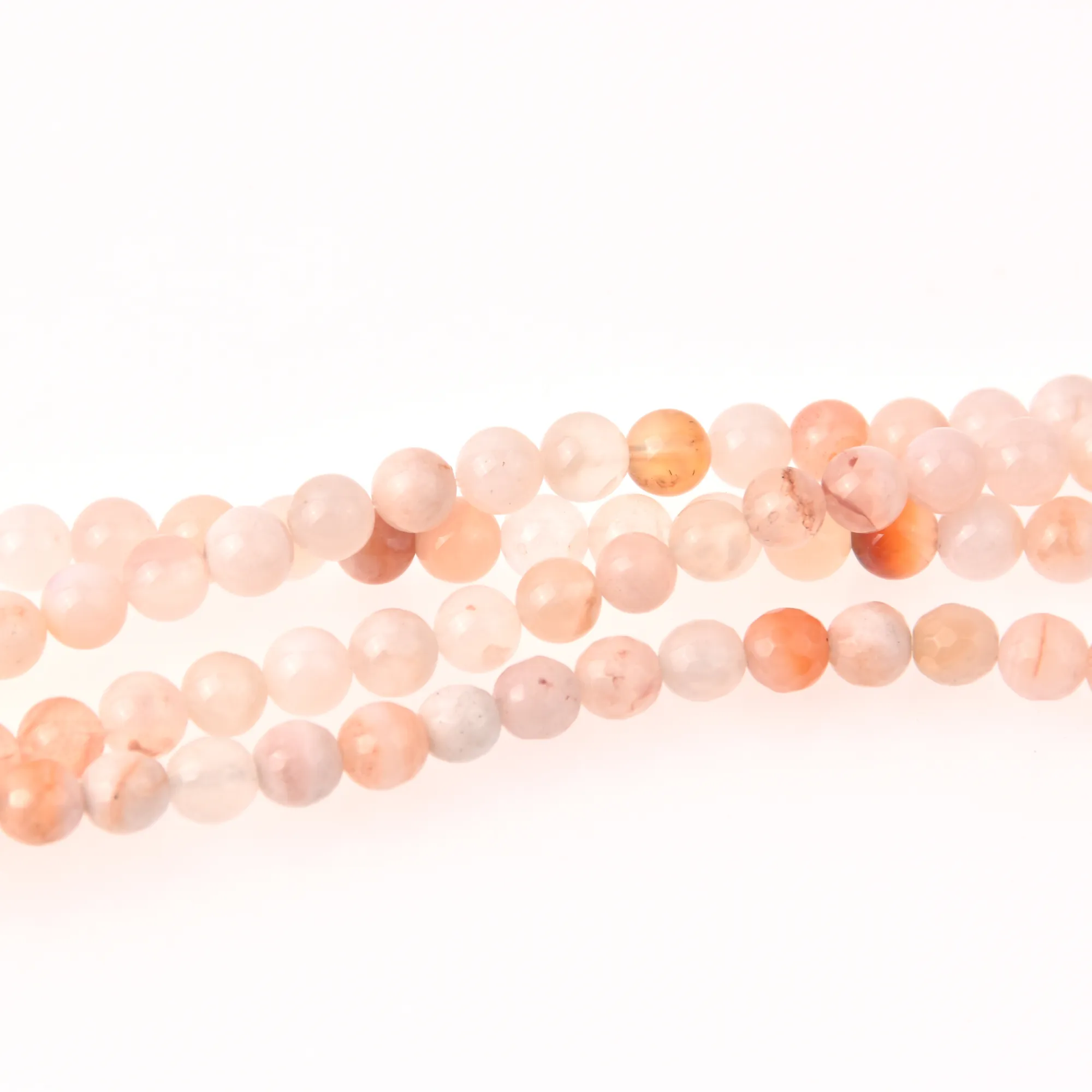 Cherry Blossom Jasper Half Strand, 6mm Round Gemstone Beads, 8 long gem0831