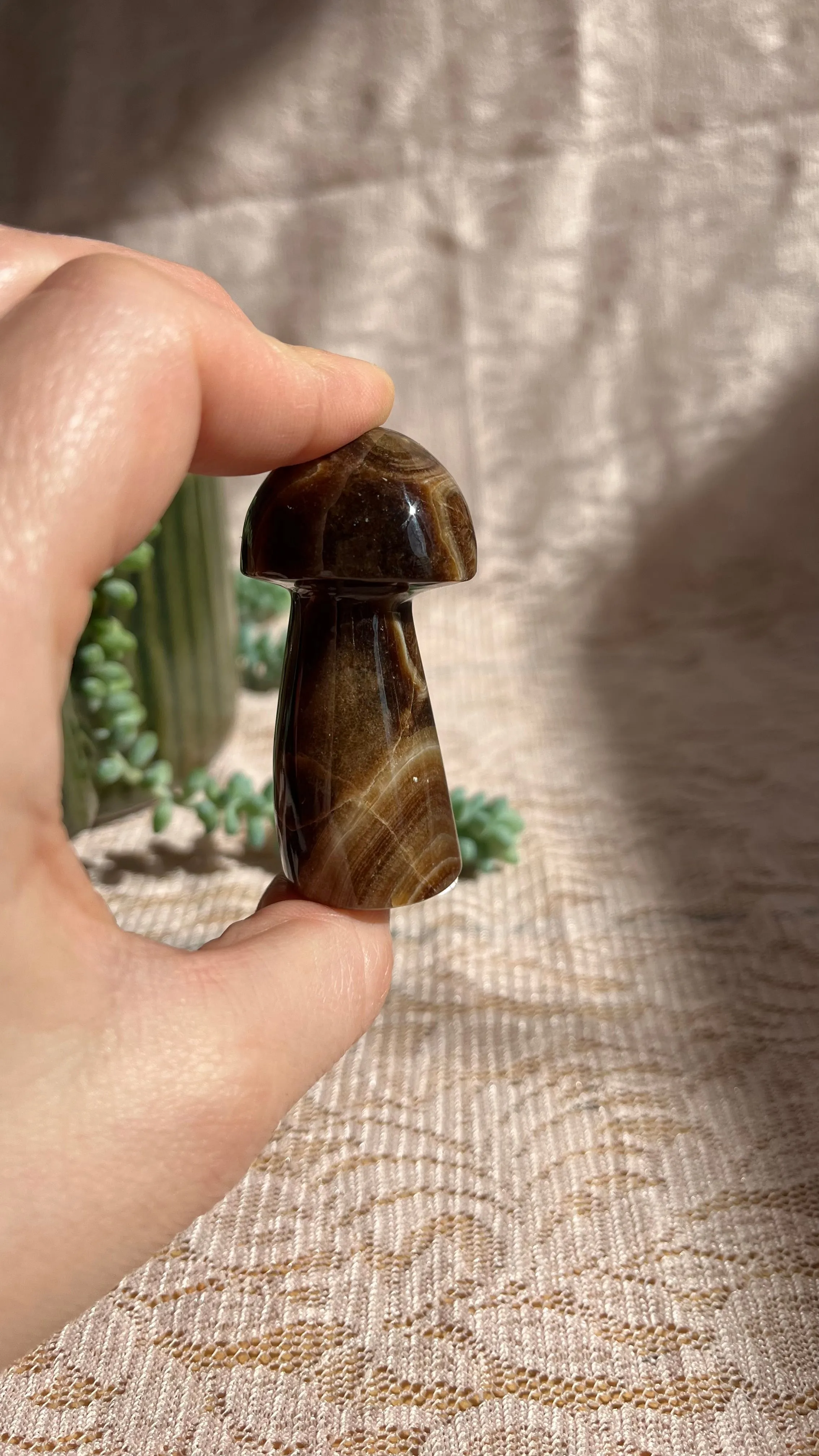 Chocolate Calcite Crystal Mushroom