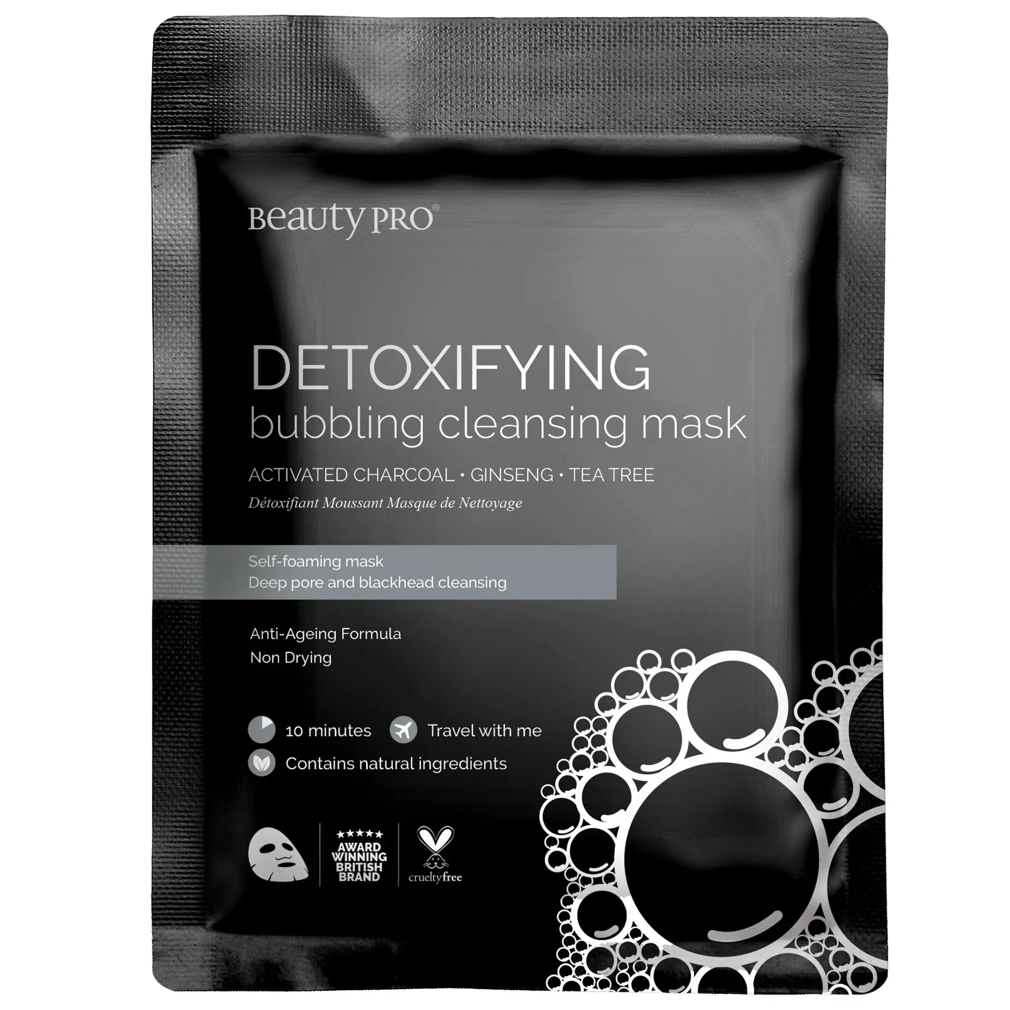 DETOXIFYING Bubbling Cleansing Sheet Mask with Activated Charcoal