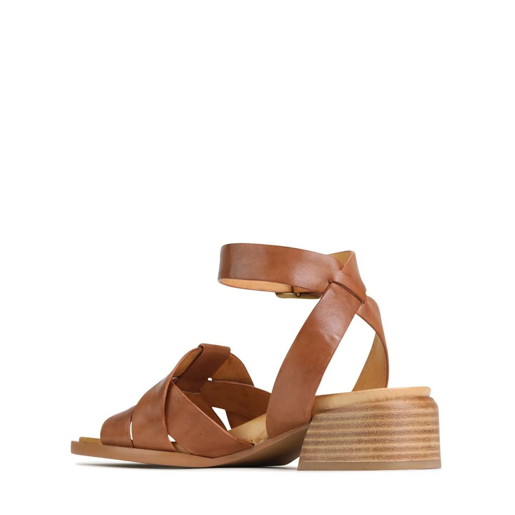 ELSA LEATHER HEEL SANDALS