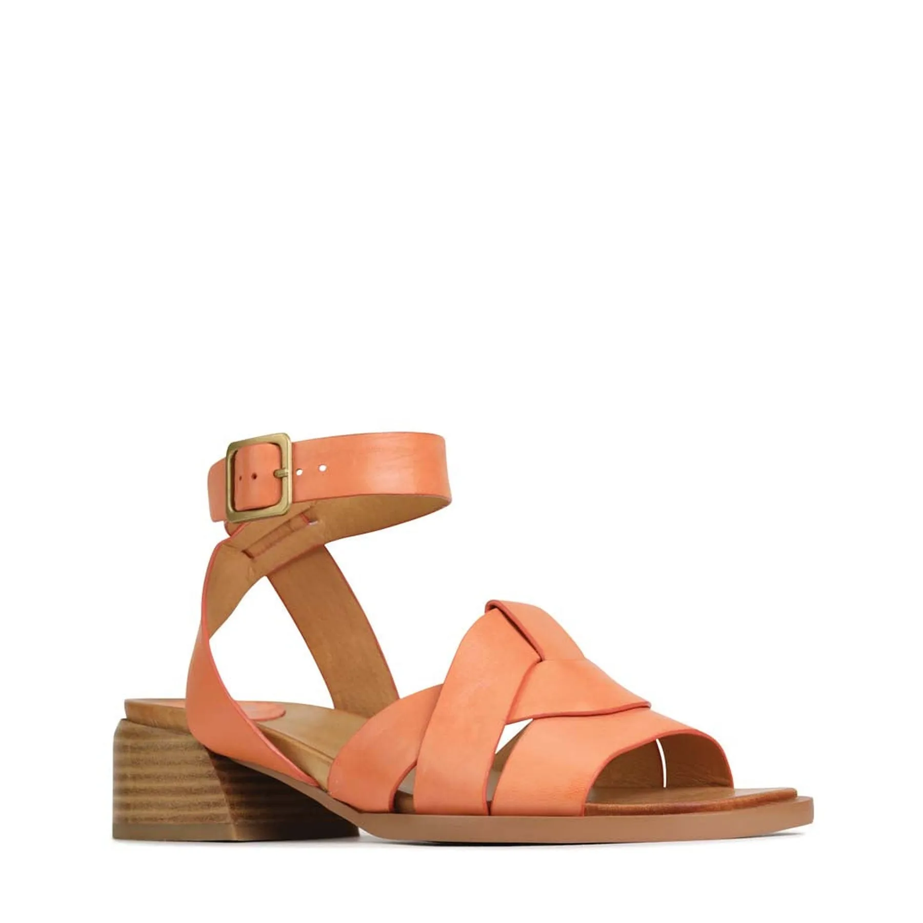 ELSA LEATHER HEEL SANDALS