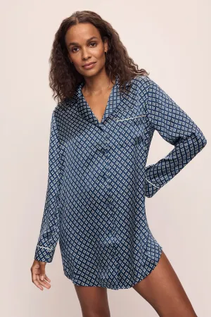 Inez Washable Silk Printed Sleepshirt