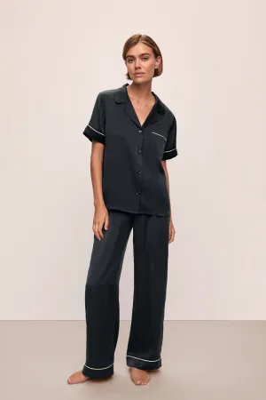 Inez Washable Silk Short Sleeve Pant PJ Set