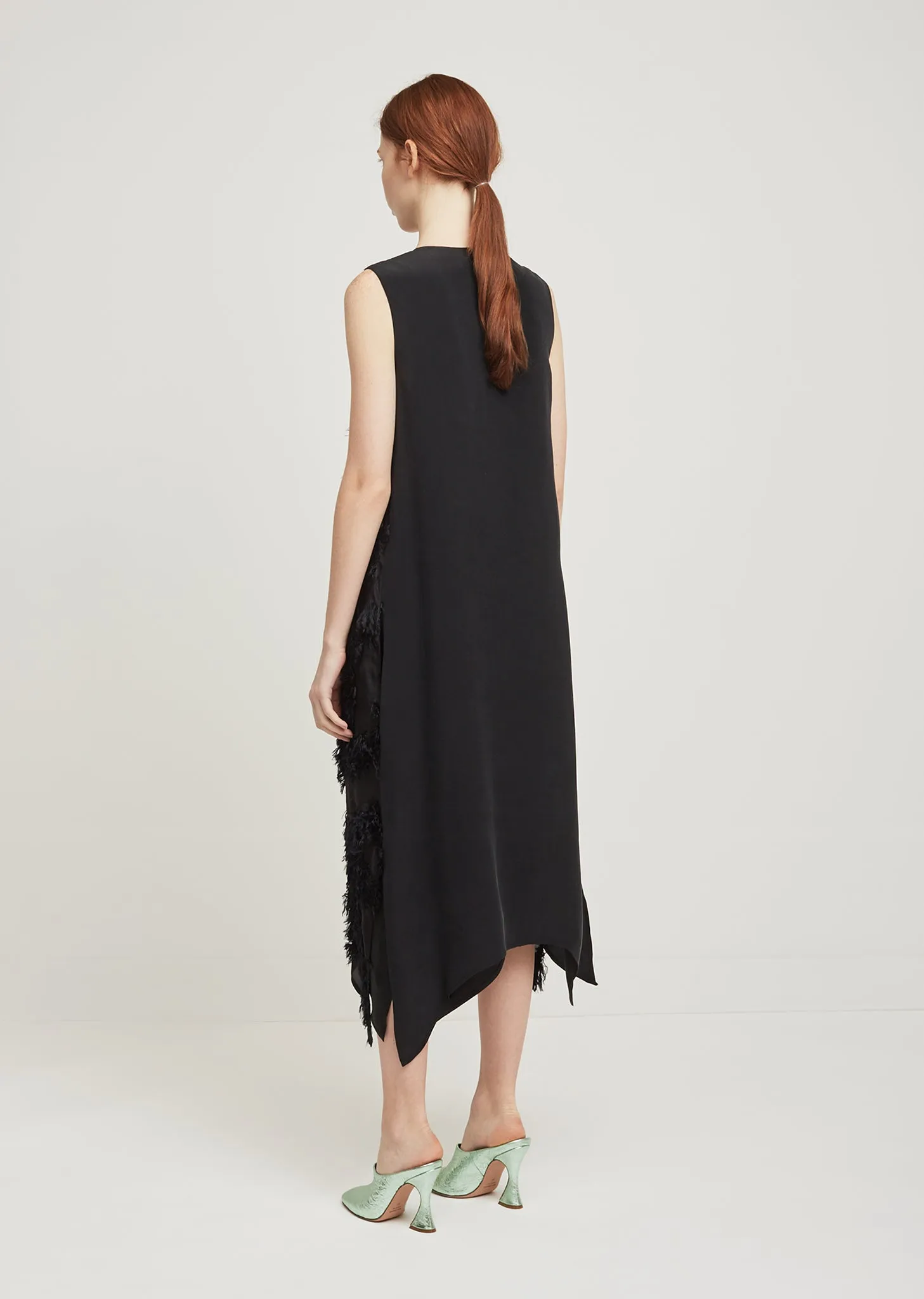 Lena Furry Deep V Dress