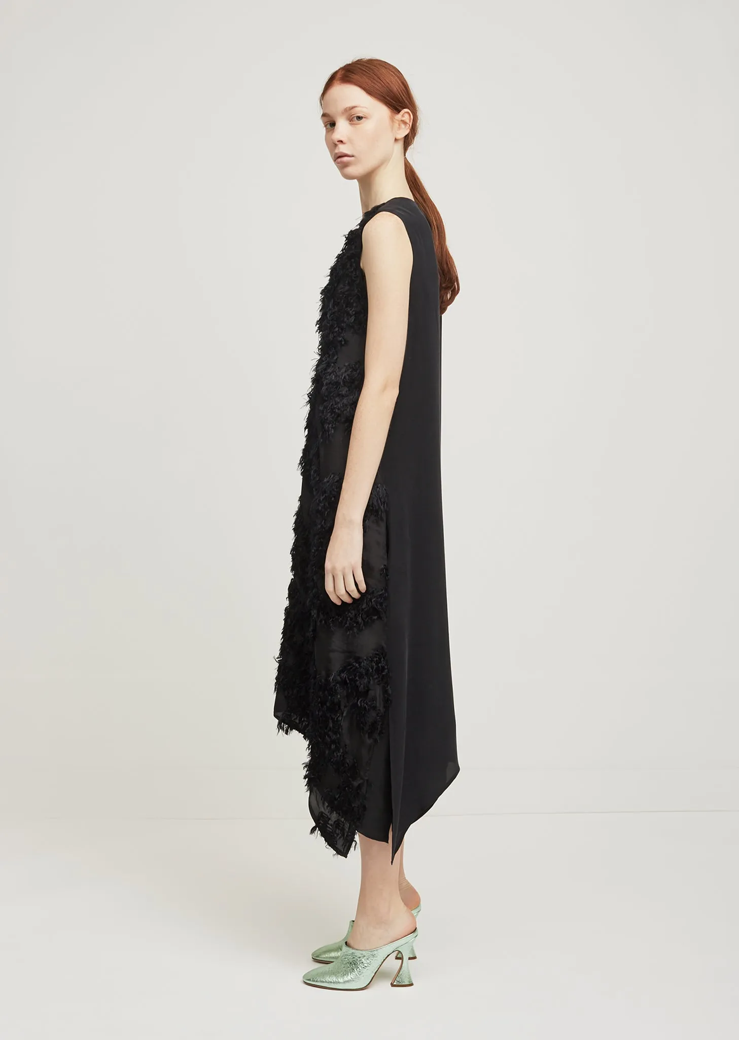 Lena Furry Deep V Dress