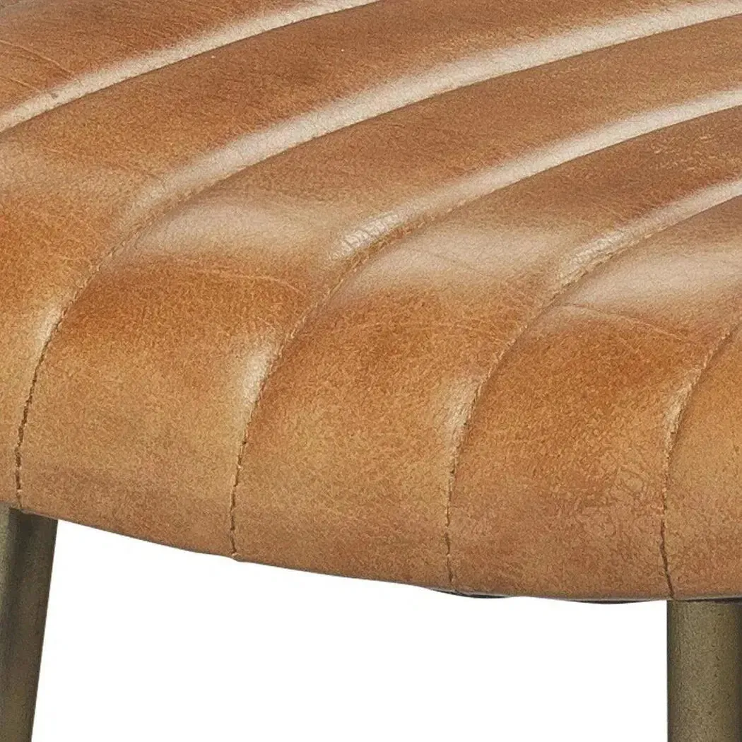 Luke Brown Buffalo Leather Counter Stool Without Back