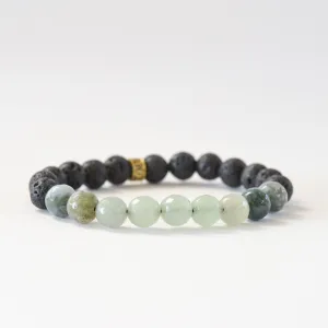 'Lush Earth' Jade, Agate, and Lava Gemstone Bracelet