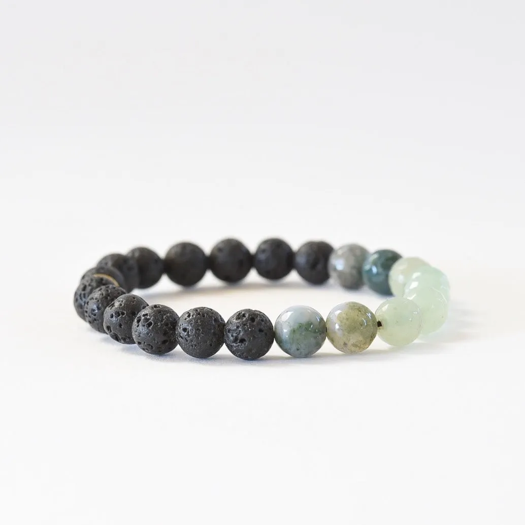 'Lush Earth' Jade, Agate, and Lava Gemstone Bracelet