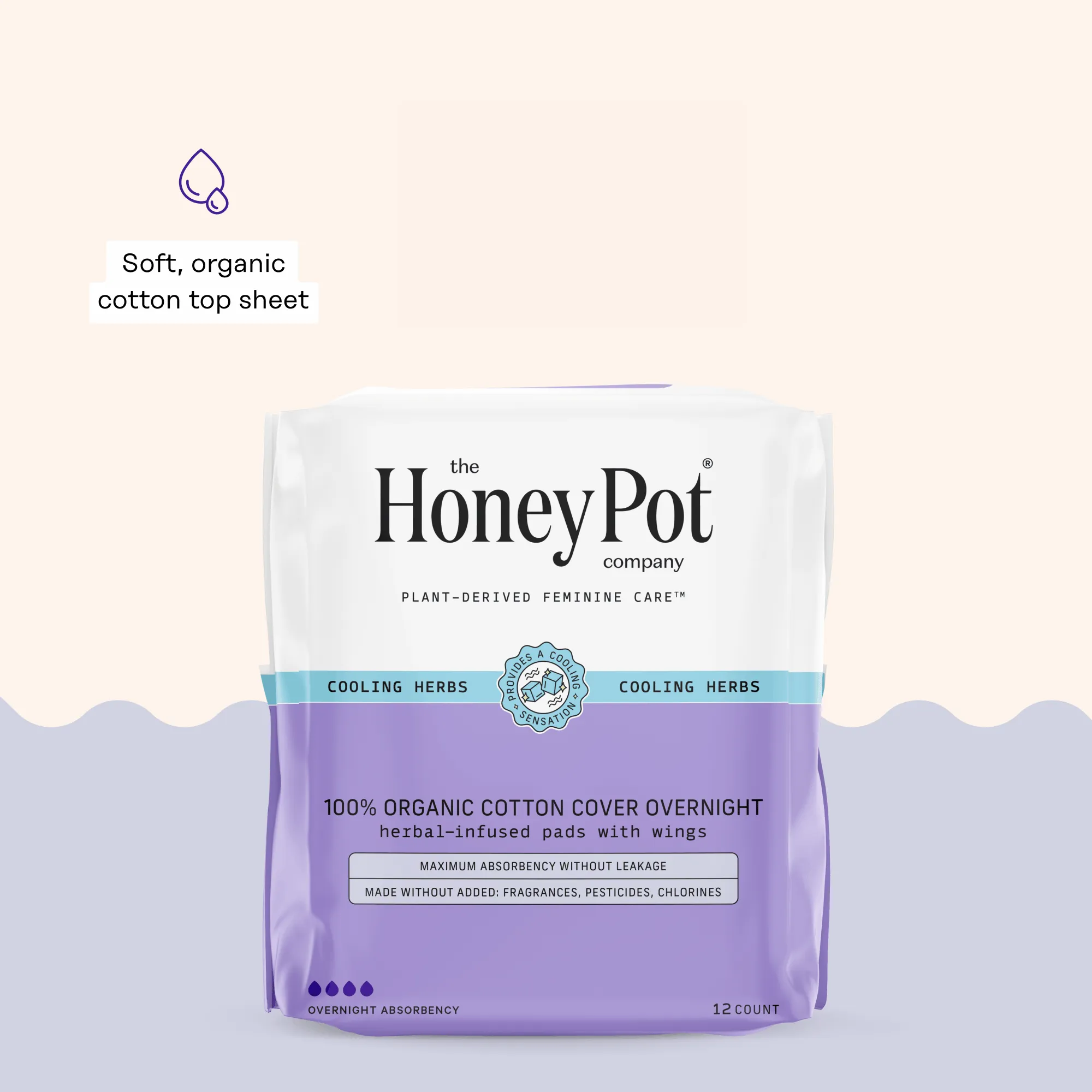 Organic Cotton Cover Overnight Pads with Wings