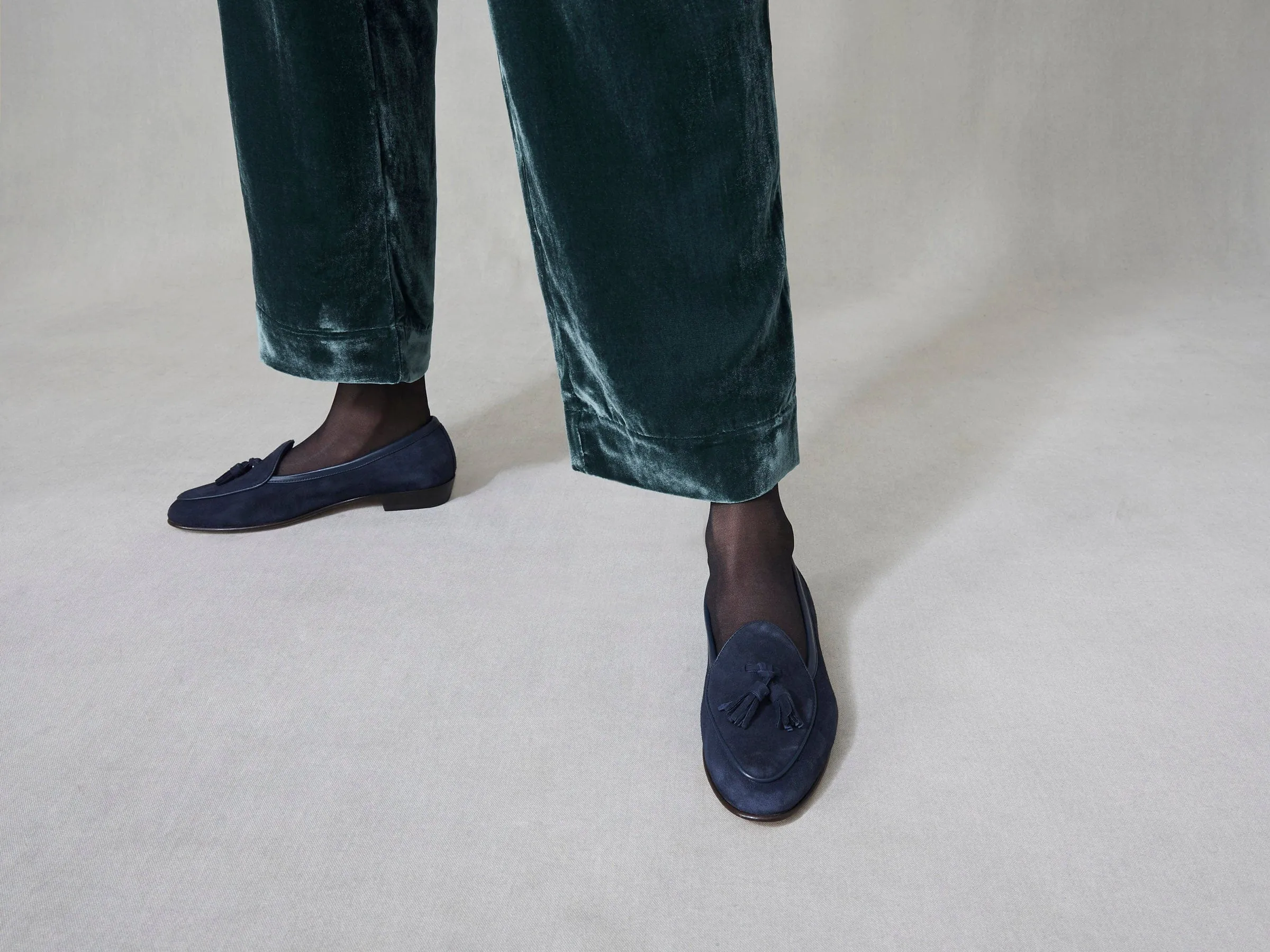 Sagan Classic Tassel Loafers in Lazuli Navy Asteria Suede