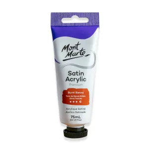 Satin Acrylic Paint Premium 75ml (2.5 US fl.oz) Tube - Burnt Sienna