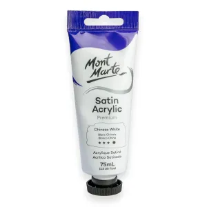 Satin Acrylic Paint Premium 75ml (2.5 US fl.oz) Tube - Chinese White