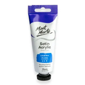 Satin Acrylic Paint Premium 75ml (2.5 US fl.oz) Tube - Cobalt Blue