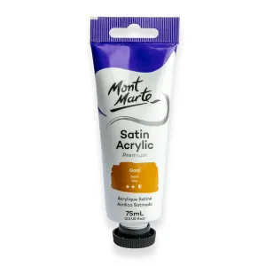 Satin Acrylic Paint Premium 75ml (2.5 US fl.oz) Tube - Gold