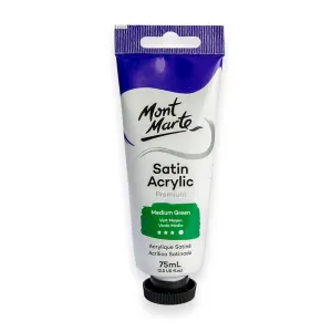 Satin Acrylic Paint Premium 75ml (2.5 US fl.oz) Tube - Medium Green