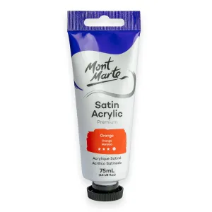 Satin Acrylic Paint Premium 75ml (2.5 US fl.oz) Tube - Orange