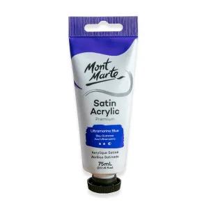 Satin Acrylic Paint Premium 75ml (2.5 US fl.oz) Tube - Ultramarine Blue