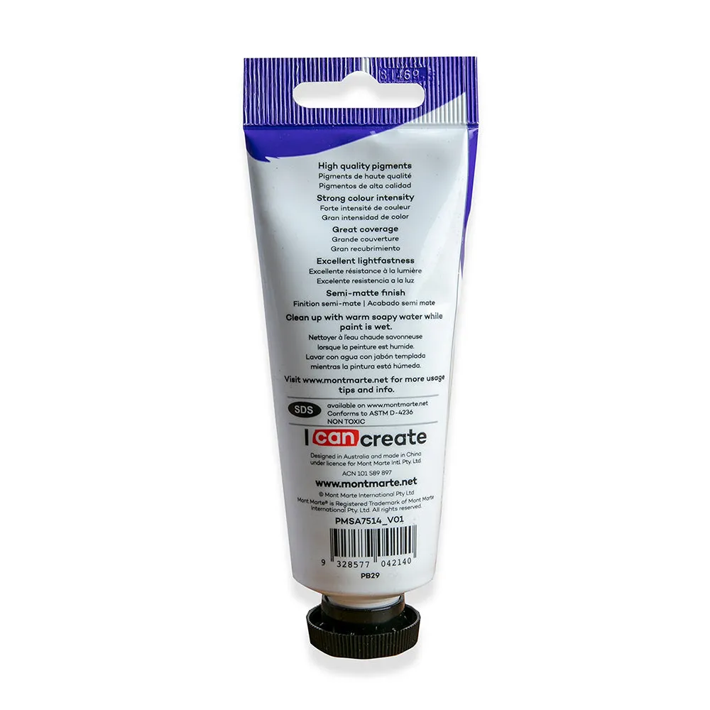 Satin Acrylic Paint Premium 75ml (2.5 US fl.oz) Tube - Ultramarine Blue