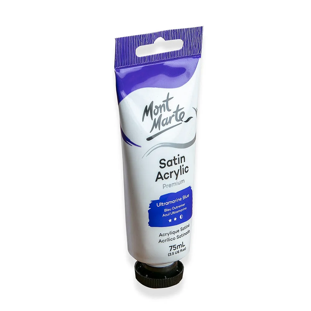 Satin Acrylic Paint Premium 75ml (2.5 US fl.oz) Tube - Ultramarine Blue