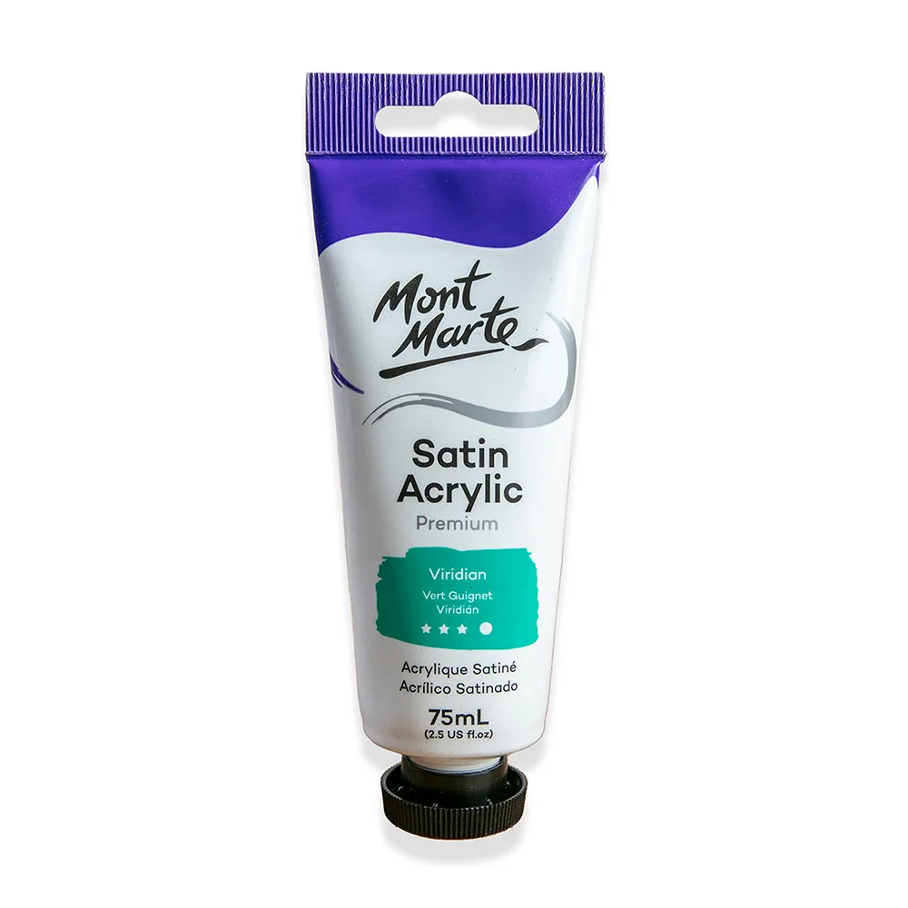 Satin Acrylic Paint Premium 75ml (2.5 US fl.oz) Tube - Viridian