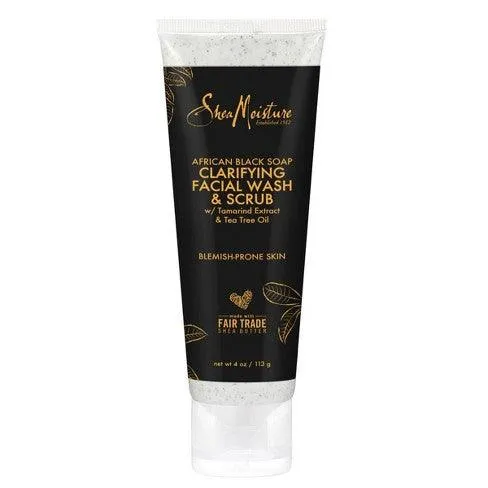 SheaMoisture AFRICAN BLACK SOAP CLARIFYING FACIAL WASH & SCRUB