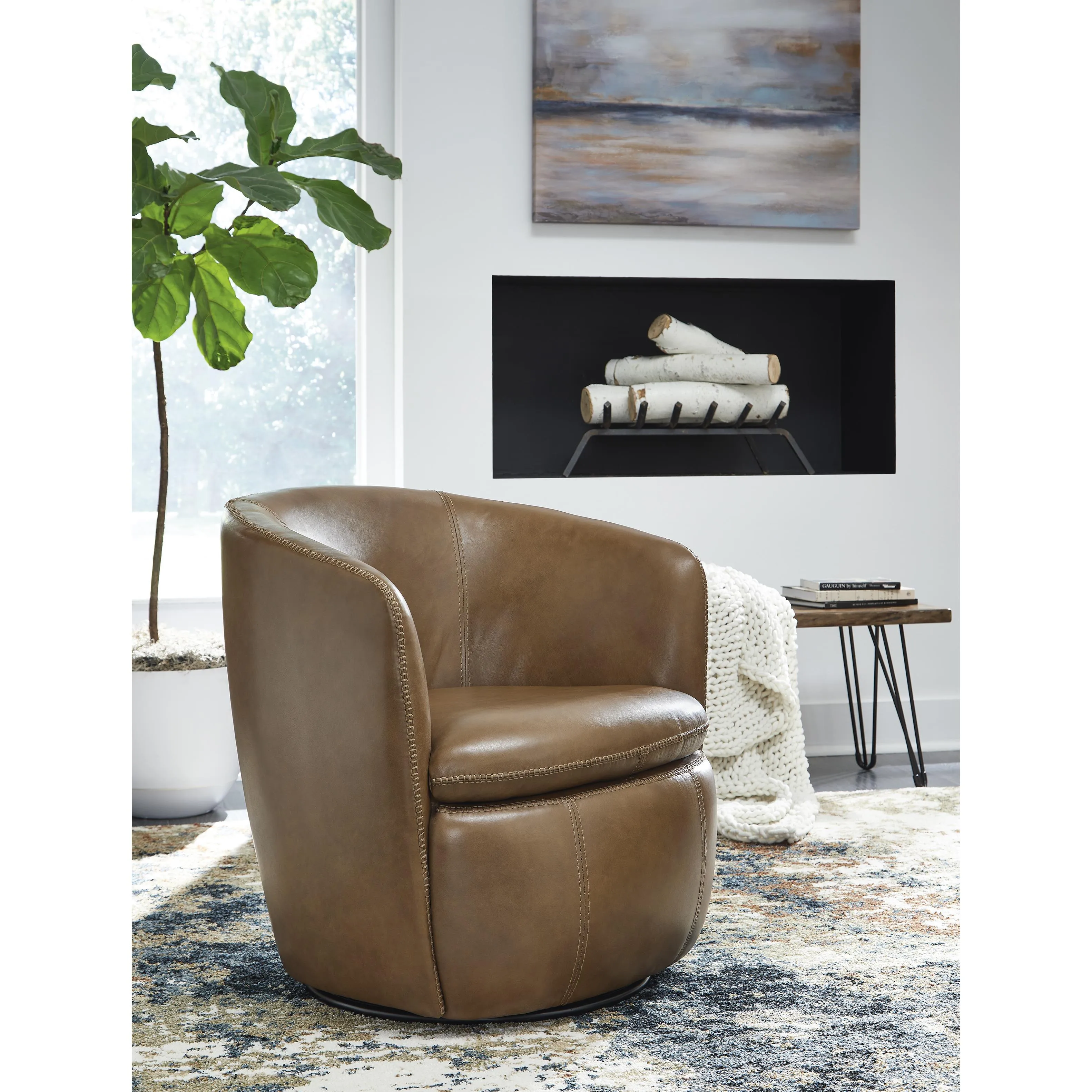 Signature Design by Ashley Kierreys Swivel Leather Accent Chair A3000700