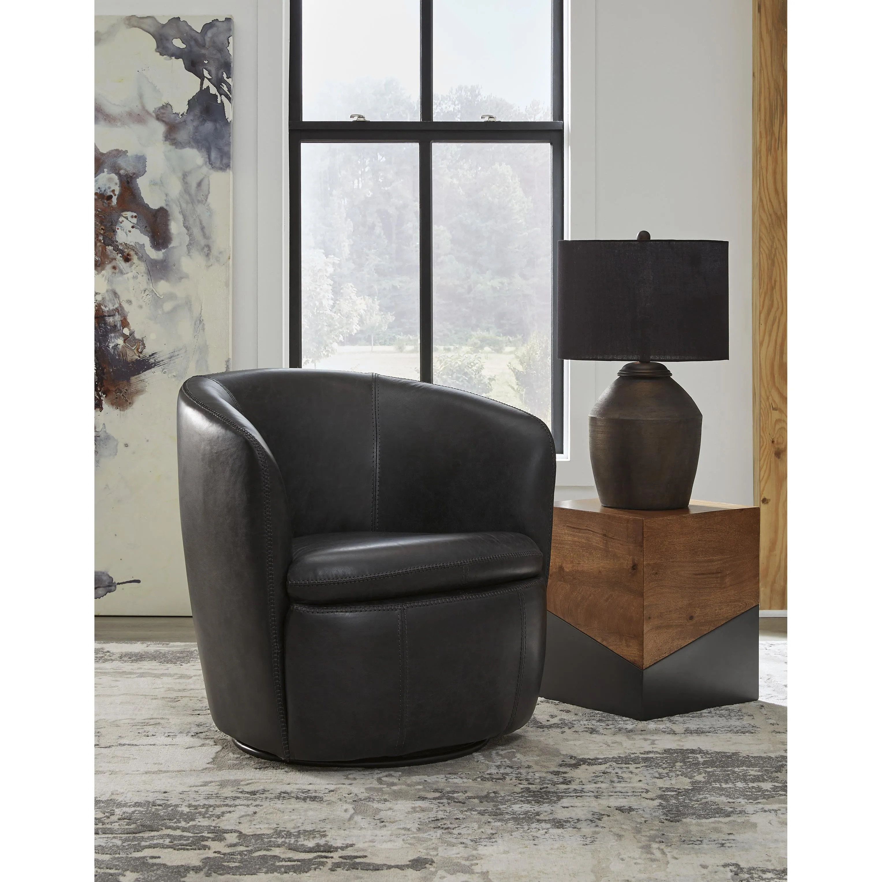 Signature Design by Ashley Kierreys Swivel Leather Accent Chair A3000702