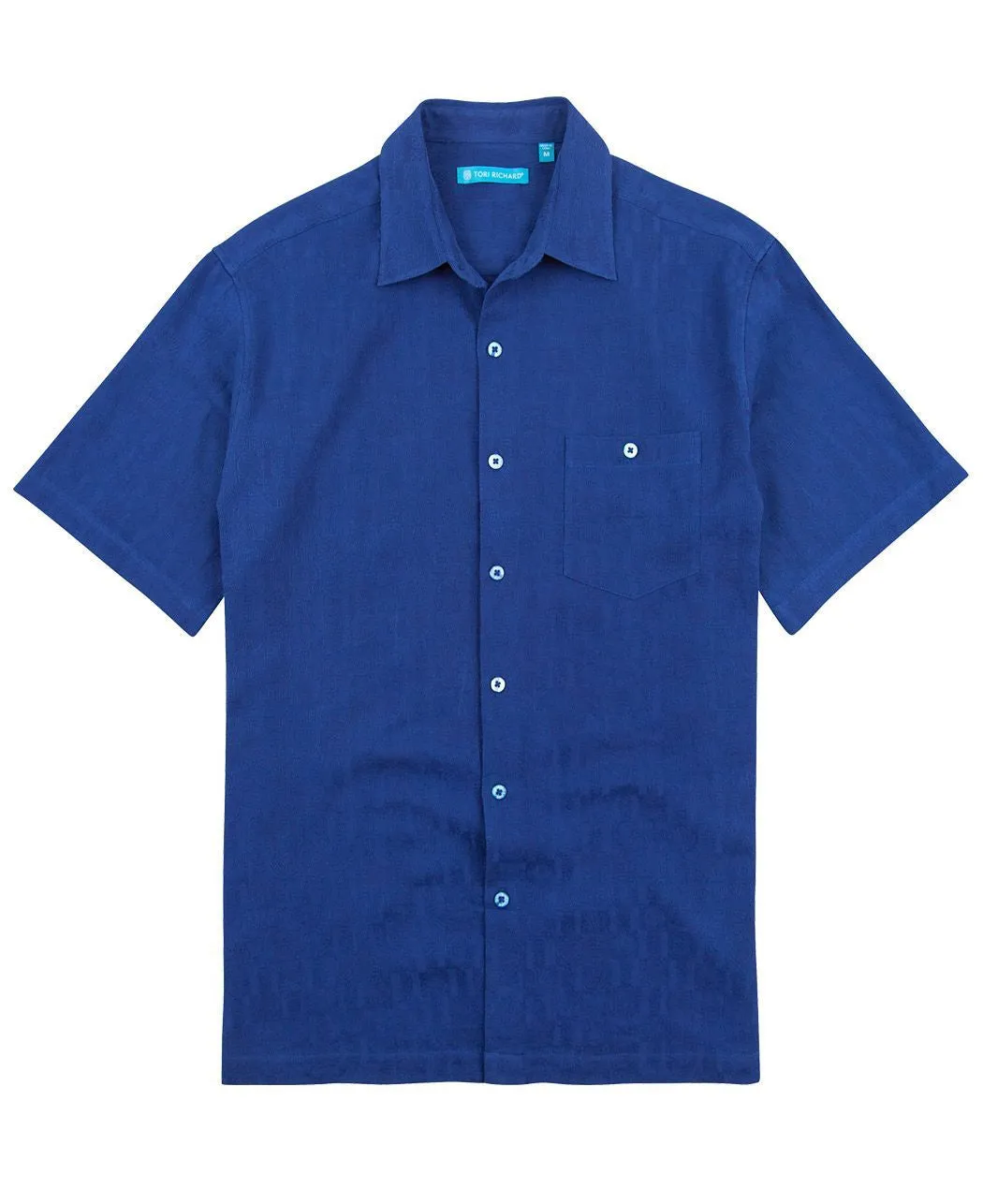 Tori Richard Men's Shell Game SS Shirt/Cobalt - Relaxed Fit