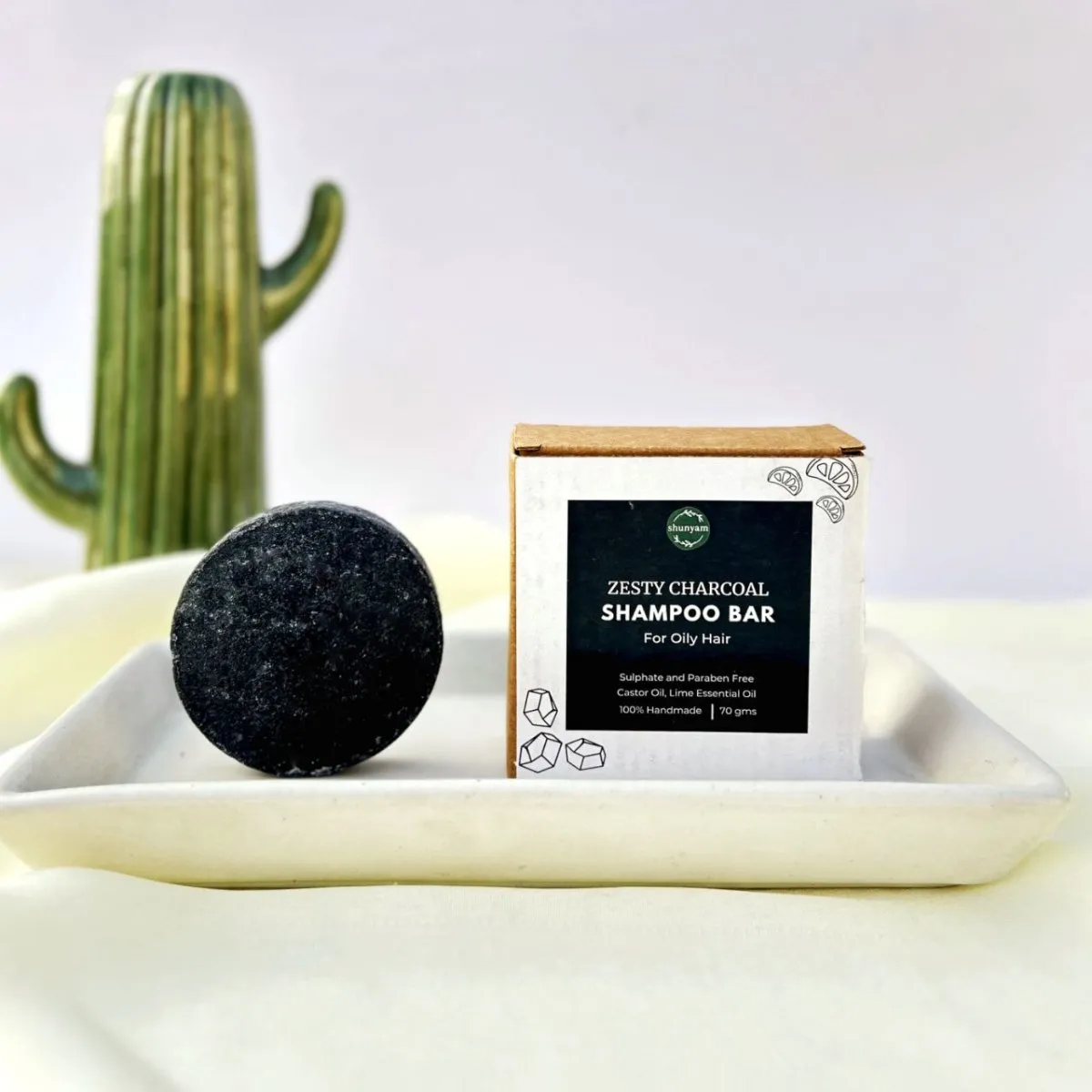 Zesty Charcoal All Natural Sulphate Free Shampoo Bar for Oily Hair